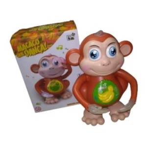 BRINQUEDO MACACO À PILHA MOVIMENTO SOM LUZ 18CM