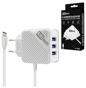 CARREGADOR USB V8 3U 2A