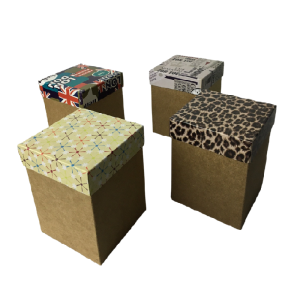 CAIXA PRESENTE 10X10X14CM KRAFT ESTAMPADA P/ CANECA