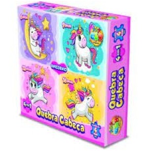 QUEBRA CABEÇA 4X1 UNICÓRNIO