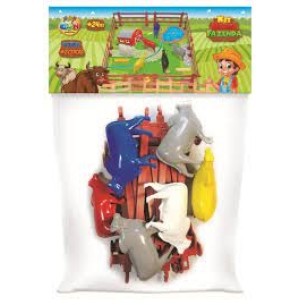 ANIMAL PLÁSTICO FAZENDA C/CERCA 14PÇS