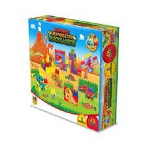 BLOCO MONTAR 48PÇS MEU PARQUE DOS DINOSSAUROS