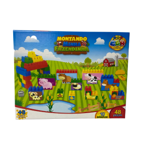 BLOCO MONTAR 48PÇS MINHA FAZENDINHA