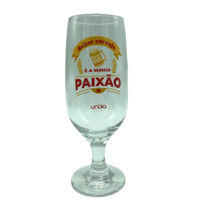 TAÇA VIDRO 300ML BEBER CERVEJA É MINHA PAIXÃO