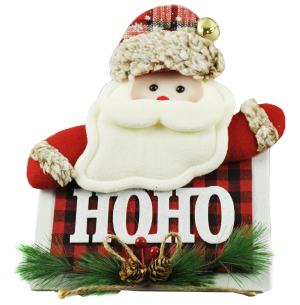 ENFEITE PLACA HO HO 24X25CM