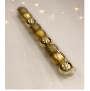 BOLA MISTA 6CM C/ 9 UNIDADES DOURADO