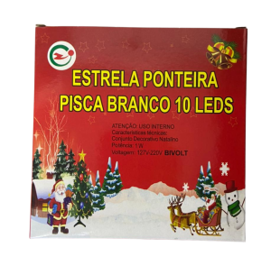 PISCA PONTEIRA ESTRELA 10 LEDS 15CM BRANCO