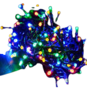 PISCA CORDÃO FIO VERDE 100 LEDS FOGUETE COR