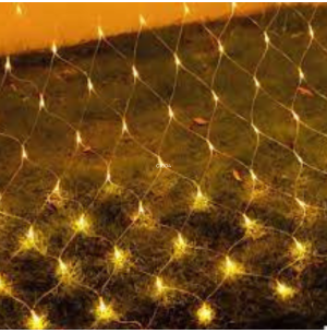 PISCA REDE 144 LEDS 8 FUNÇÕES AMARELO