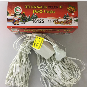 PISCA REDE 144 LEDS 8 FUNÇÕES COR