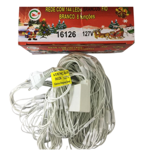 PISCA REDE 8 FUNÇÕES 144 LEDS BRANCO