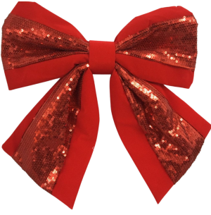 ENFEITE LAÇO 30CM VELUDO/LANTEJOULA