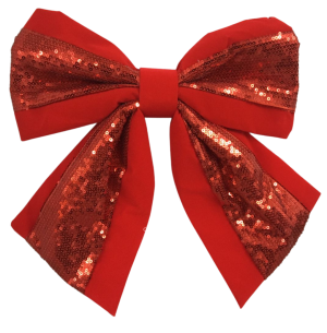  ENFEITE LAÇO 25CM VELUDO/LANTEJOULA