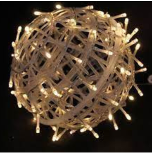 PISCA BOLA VAZADA 80 LEDS 20CM AMARELO