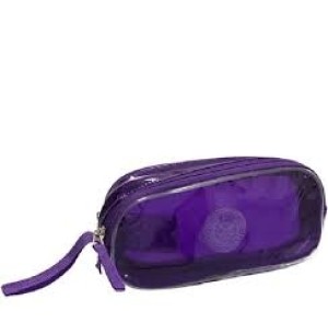 PORTA LÁPIS 20CM 2 DIV TRANSPARENTE