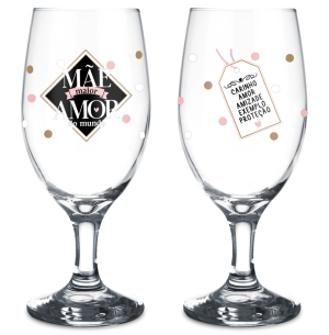 TAÇA VIDRO WINDSOR 330ML MÃE MAIOR AMOR DO MUNDO