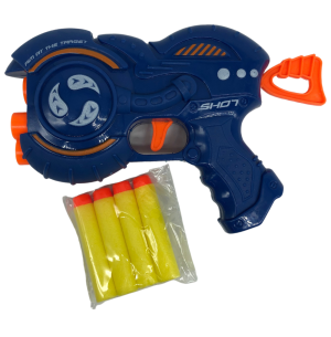 PISTOLA ATIRA DARDO 14CM 4 BALAS