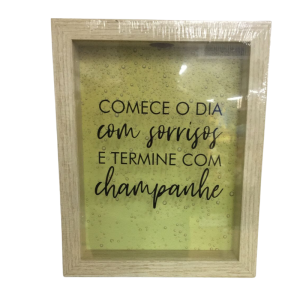 QUADRO PORTA ROLHA MADEIRA 20X25CM