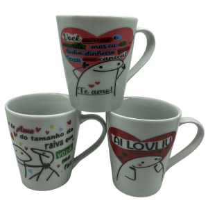 CANECA PORCELANA FINA 290ML MEME FLORK