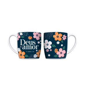 CANECA PORCELANA 300ML URBAN DEUS É AMOR