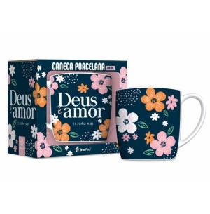 CANECA PORCELANA 300ML URBAN DEUS É AMOR