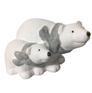  CERÂMICA URSO C/ FILHOTE 19X11CM