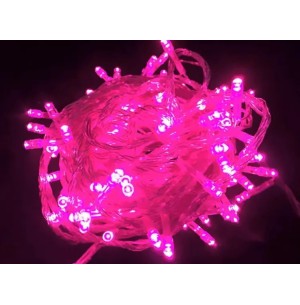 PISCA LED FIO TRANSPARENTE 8 FUNÇÕES 100L ROSA 9M