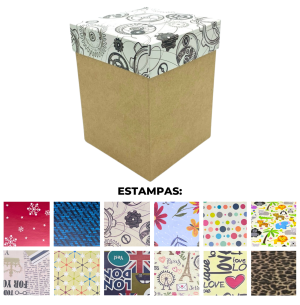 CAIXA PRESENTE 10X10X14CM KRAFT ESTAMPADA P/ CANECA