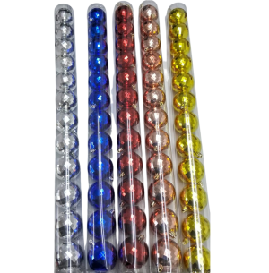 BOLA TUBO 6CM 12UN FACETADA SORTIDA