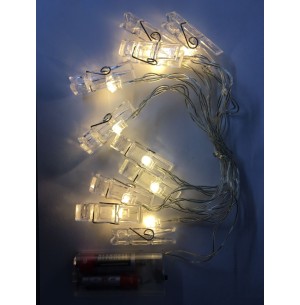  PISCA CORDÃO 10 LEDS PREGADOR AMARELO