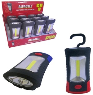 LANTERNA A PILHA LED 11CM COM GANCHO E IMÃ