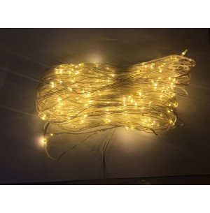 PISCA CORTINA 320 LEDS 8 FUNÇÕES AMARELO