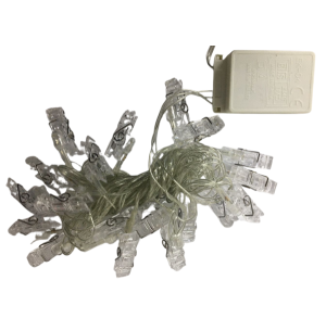  PISCA CORDÃO 20 LEDS PREGADOR AMARELO