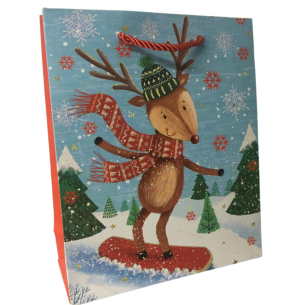 SACOLA PRESENTE 30X40CM GLITTER