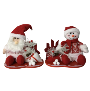  ENFEITE BONECO DE NEVE/PAPAI NOEL 25X28CM