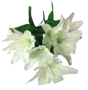 FLOR BOUQUE X7 LIRIO CETIM CREME