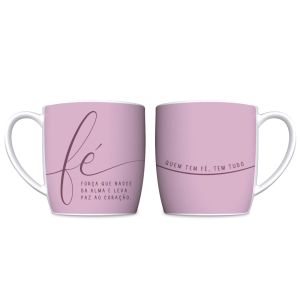 CANECA PORCELANA 300ML URBAN FÉ E FORÇA QUE NASCE