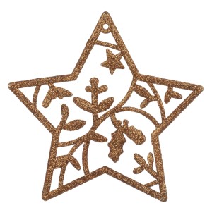 ENFEITE ESTRELA GLITTER 9CM COBRE