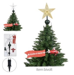 PONTEIRA ESTRELA LED 50CM C/ AVIÃO MOV.