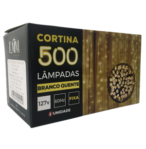 PISCA CORTINA 500 LEDS AM 3X2,5M MACHO/FÊMEA