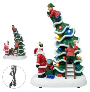 VILA PAPAI NOEL MUS.LED USB 20X28CM