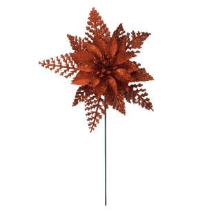 FLOR BICO DE PAPAGAIO GLITTER 13CM VERMELHA