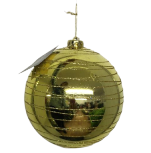 BOLA PCT 25CM DECORADA GLITTER DOURADA