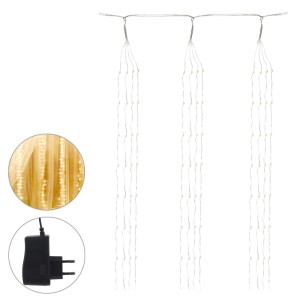  PISCA CORTINA FIO FADA 800 LEDS BRANCO QUENTE