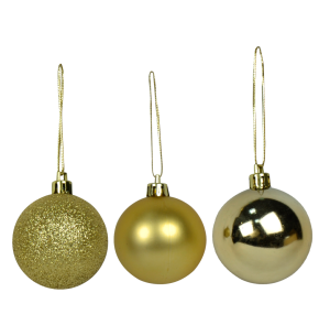 BOLA 3CM 15UN MISTA DOURADA