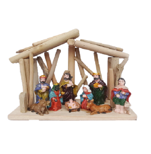 RESINA PRESÉPIO 8 FIGURAS 18X14CM