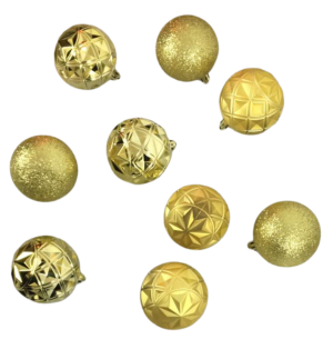 BOLA TUBO 6CM 9UN MISTA DOURADA