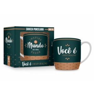 CANECA PORCELANA 300ML URBAN INSPIRE O MUNDO