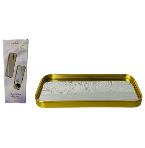 BANDEJA METAL ESPELHADA 22X9CM DOURADA