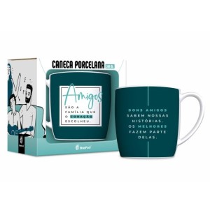 CANECA PORCELANA 300ML URBAN AMIGOS QUE O CORACAO ESCOLHEU